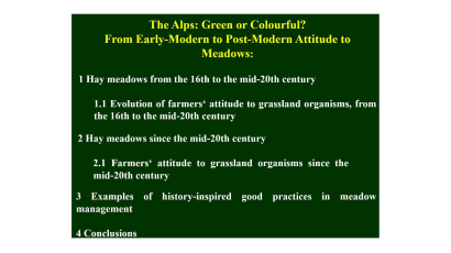 Doc. dr. Žiga Zwitter je predstavil referat Alpe: zelene ali pisane? Od zgodnjenovoveškega do sodobnega odnosa do travnikov.