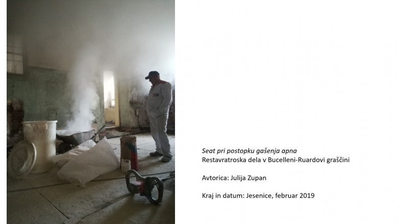 Seat pri postopku gašenja apna, Avtorica: Julija Zupan